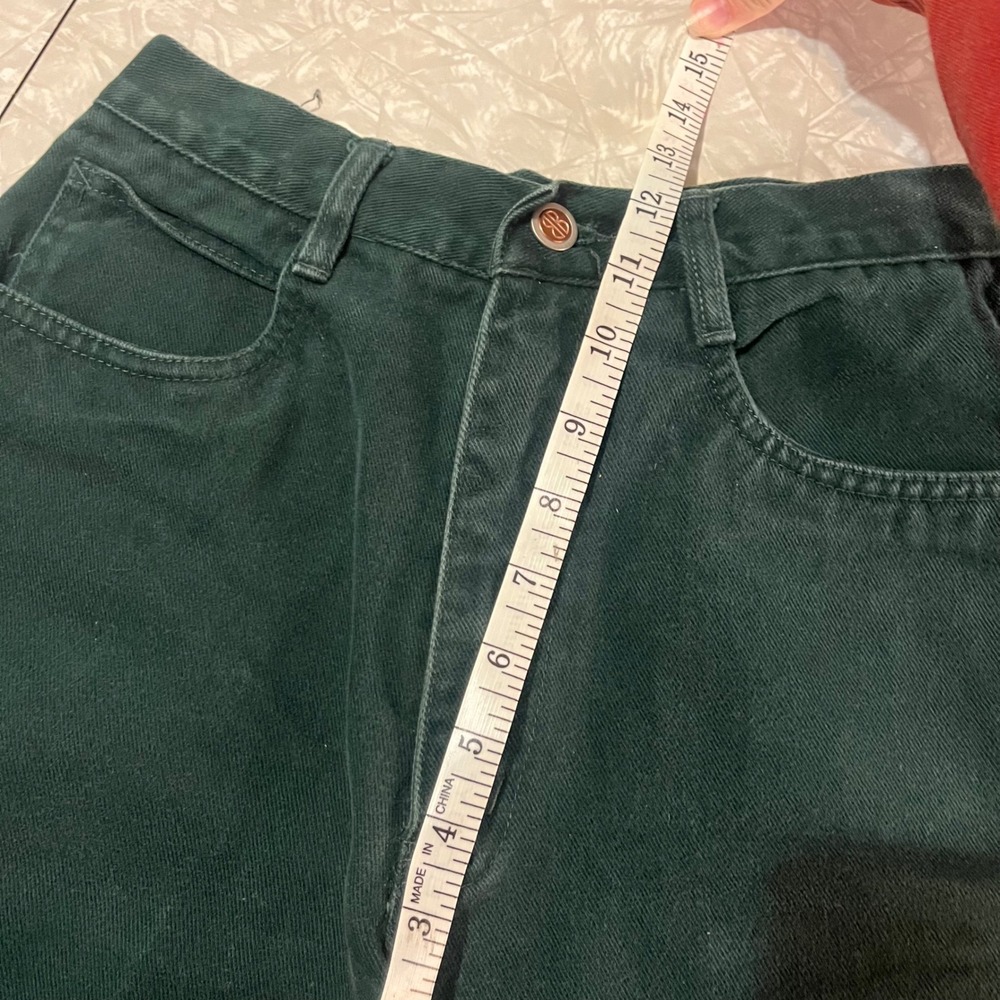 Vintage Bill Blass Forest Green High Waisted Denim Shorts Size 6 Cotton 90s - Picture 5 of 6